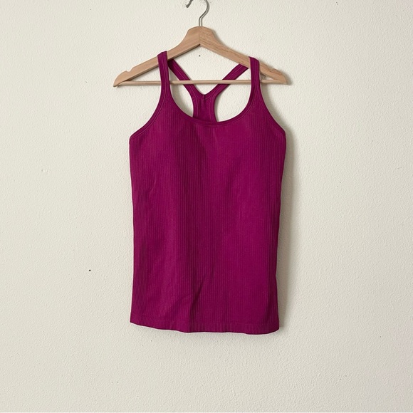 lululemon athletica Tops - Lululemon SIZE 12 Ebb to Street ribbed tank top in Magenta Purple